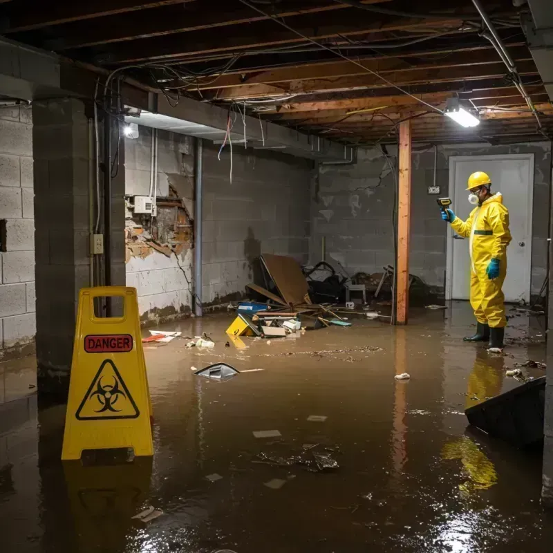 Flooded Basement Electrical Hazard in Bethel, CT Property